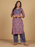 Varanga Women Ethnic Floral Printed Kurta withTrouser & Dupatta