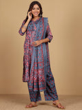 Varanga Women Ethnic Floral Printed Kurta withTrouser & Dupatta