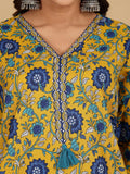 Varanga Women Ethnic Floral Printed V Neck Kurta withTrouser & Dupatta