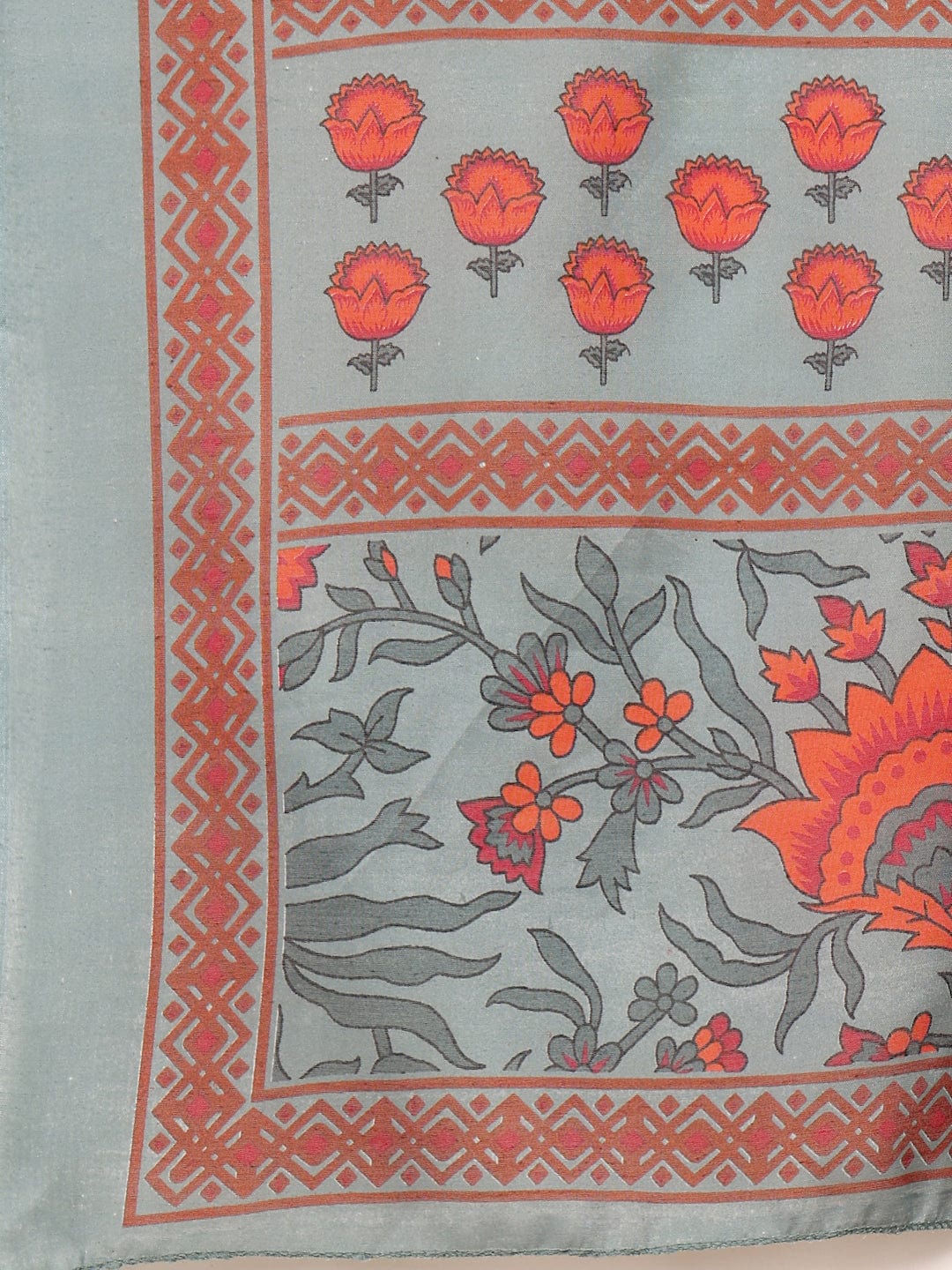 Varanga Women Ethnic Floral Printed V Neck Kurta withTrouser & Dupatta
