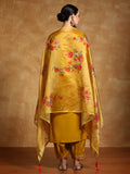 Varanga Women Floral Motif Thread Embroidered Yoke Kurta with Trouser & Dupatta