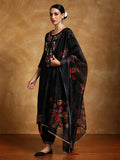 Varanga Women Floral Motif Thread Embroidered Yoke Kurta with Trouser & Dupatta