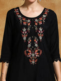 Varanga Women Floral Motif Thread Embroidered Yoke Kurta with Trouser & Dupatta