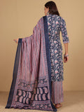 Varanga Women Ethnic Floral Printed Mandarin Collar Kurta With Stripper Trouser & Dupatta
