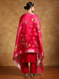 Varanga Women Floral Motif Thread Embroidered Yoke Kurta with Trouser & Dupatta