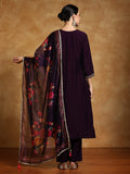 Varanga Women Zari Embroidered Yoke with all over Floral Motif Buta Kurta with Trouser & Dupatta