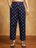 Varanga Women-Zari Detailed Ethnic Floral Printed Kurta With Trouser & Dupatta