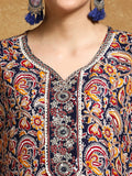 Varanga Women-Zari Detailed Ethnic Floral Printed Kurta With Trouser & Dupatta