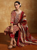 Varanga Women-Zari Detailed Ethnic Floral Printed Kurta With Trouser & Dupatta