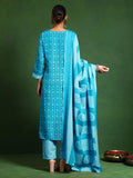 Varanga Women Floral Printed V Neck  Kurta with Trouser & Dupatta