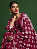 Varanga Women Ethnic Jaipuri Printed Pintuck Yoke With Trouser & Dupatta