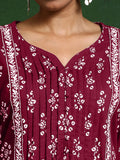 Varanga Women Ethnic Jaipuri Printed Pintuck Yoke With Trouser & Dupatta