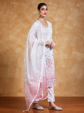 Varanga Women Floral Heavy Embroidered Kurta With Trouser & Dupatta