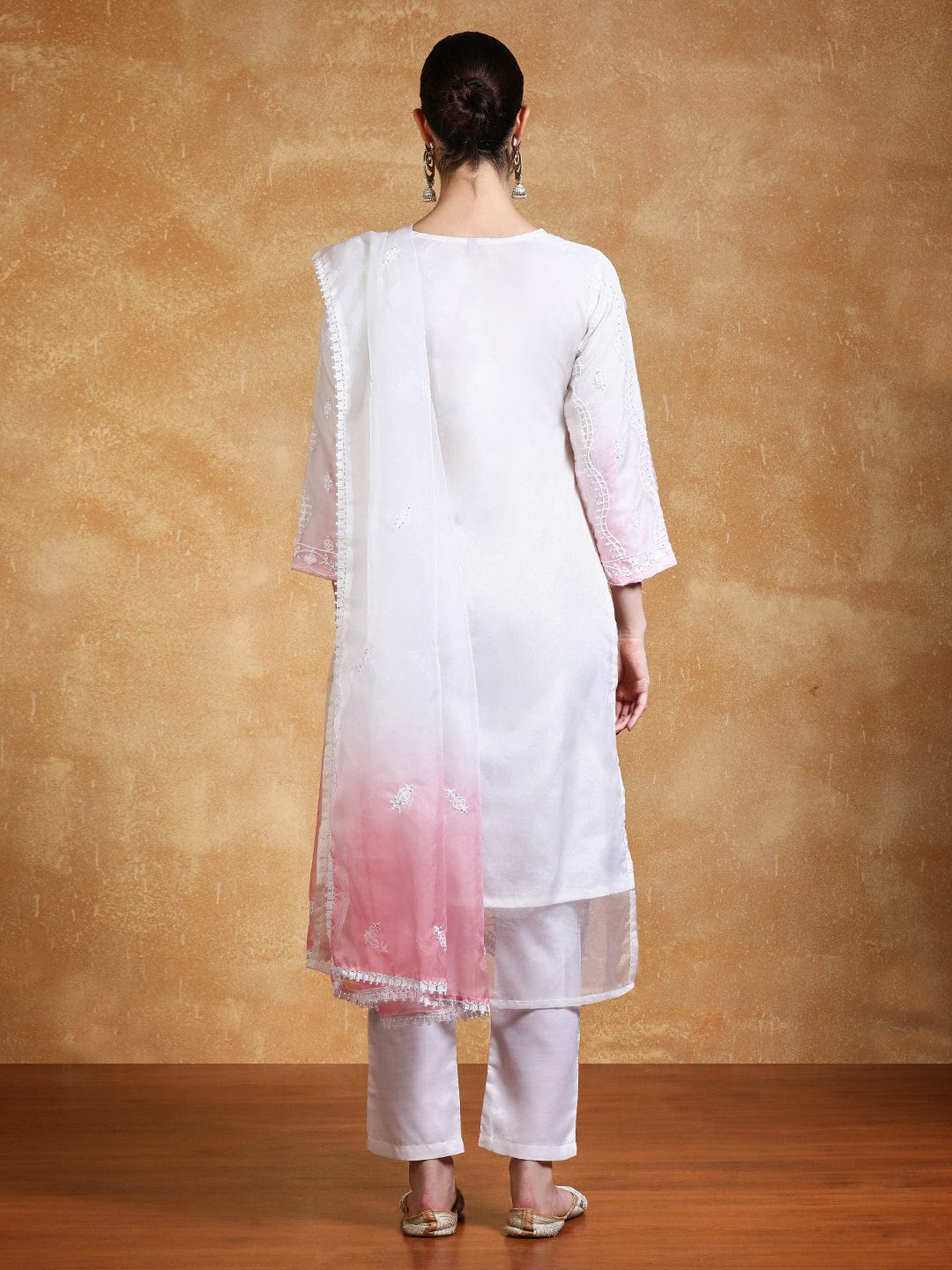 Varanga Women Floral Heavy Embroidered Kurta With Trouser & Dupatta