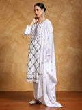 Varanga Women-Thread Embroidered All Over Work Kurta With Trousere & Dupatta