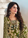 Floral Printed Kurta with Mirror Detailing Paired with Printed Trouser And Dupatta