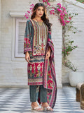 Varanga Women Ethnic Floral Mirror Embroidered Pakistani Kurta With Trouser & Dupatta
