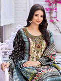 Varanga Women Ethnic Floral Mirror Embroidered Pakistani Kurta With Trouser & Dupatta