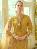 Varanga Women-Floral Motif Thread Embroidered Schiffli & Orangza Lace Detailed Kurta With Trouser & Dupatta
