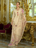 Varanga Women-Floral Motif Thread Embroidered Schiffli & Orangza Lace Detailed Kurta With Trouser & Dupatta