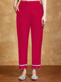 Varanga Women Kurta Set With 3D Work On The Sleeves Paired With Solid Trousers And Dupatta.