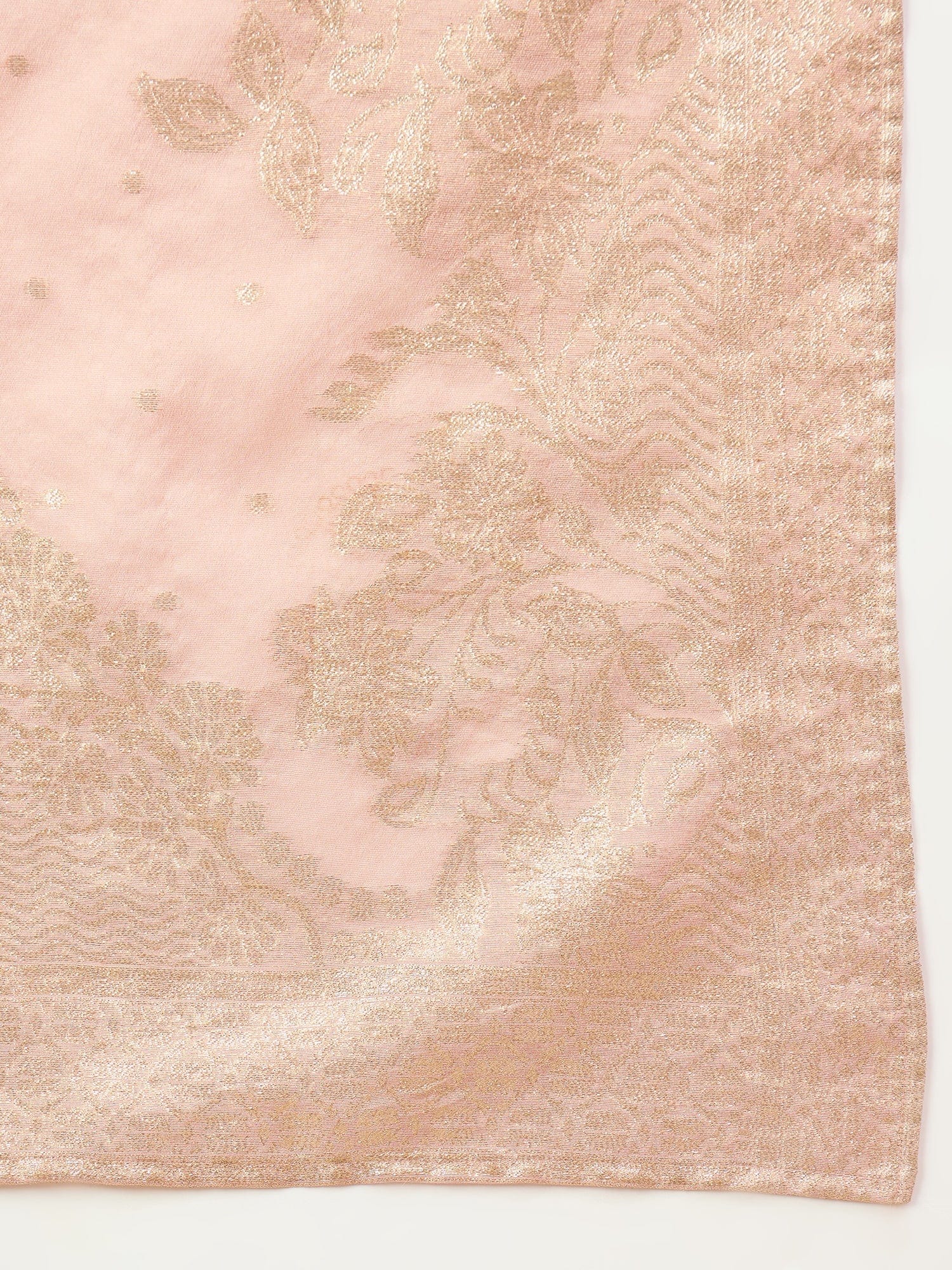 varanga Women Kurta Features A Straight Fit, Shimmering Fabric, And An Intricately Zari- Lace Yoke,Paired With Solid Divider And A Shiny Lurex Line Dupatta .
