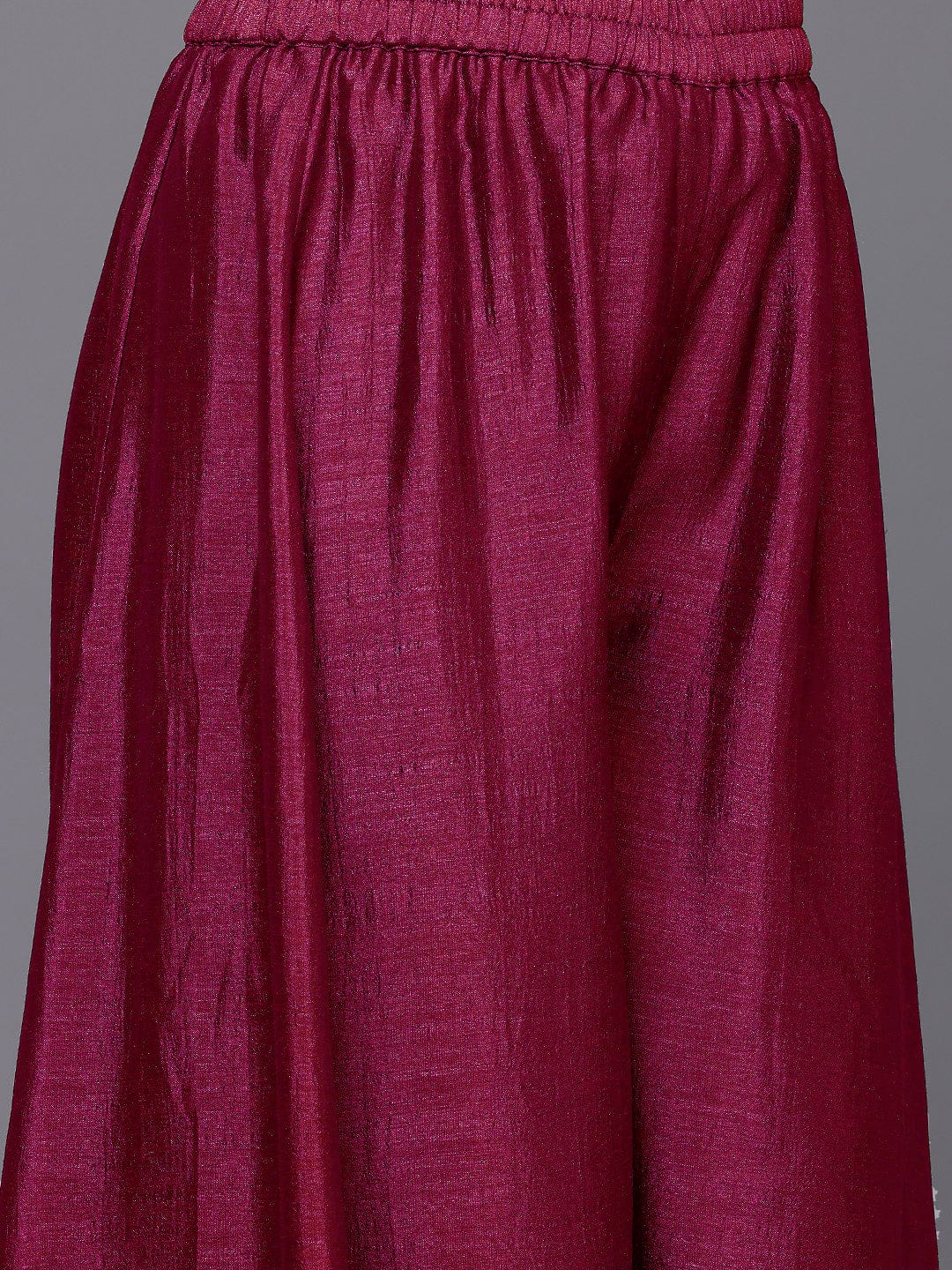 Varanga Women Fuchsia Lace Embellished Sleeveless Straight Kurta Paired With Tonal Plazzo And Dupatta