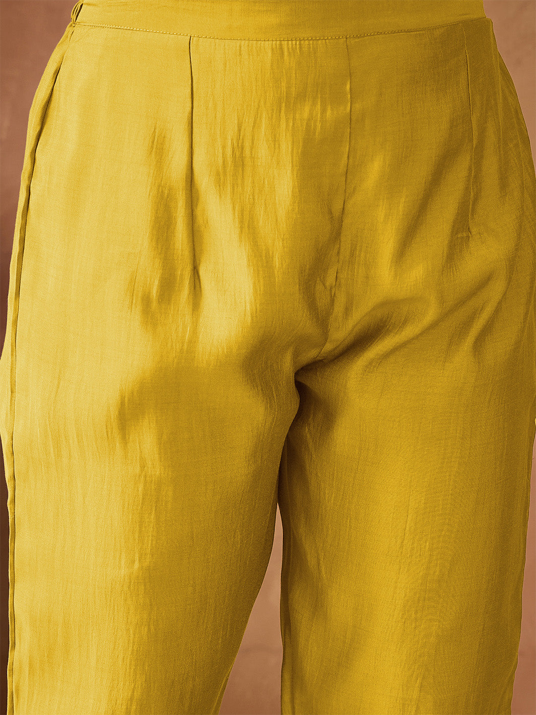 Kurta with thread embroidery paired with trousers with embroidered hem and booti embroidered dupatta