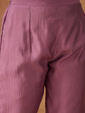 Kurta with thread embroidery paired with trousers with embroidered hem and booti embroidered dupatta