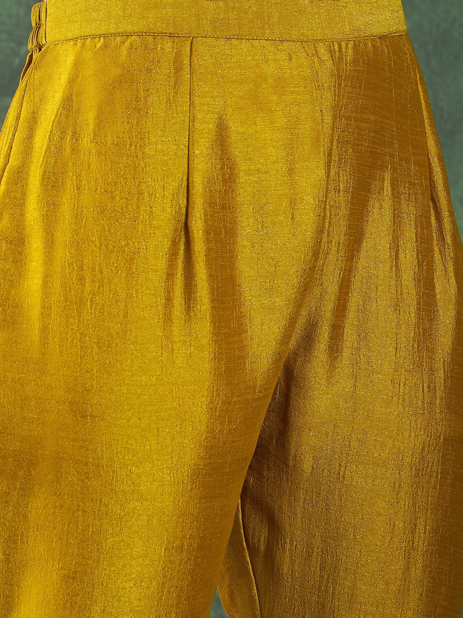 Varanga Kurta With Intricate Zari-Embroidered Yoke Is Paired With Ankle-Length Solid Trousers And A Matching Zari-Accented Dupatta