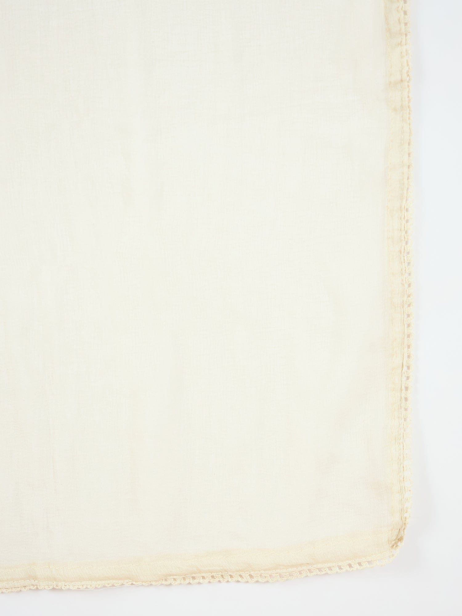 Varanga Women Thread Embroiderd Zari Yoke On The Kurta Paired With Solid Sharara And A Lace Detailing On Dupatta