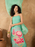Varanga Women Spaghetti Strap Straight Floral Kurta With Trousers And Dupatta