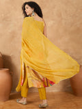 Varanga Women Spaghetti Strap Straight Floral Kurta With Trousers And Dupatta