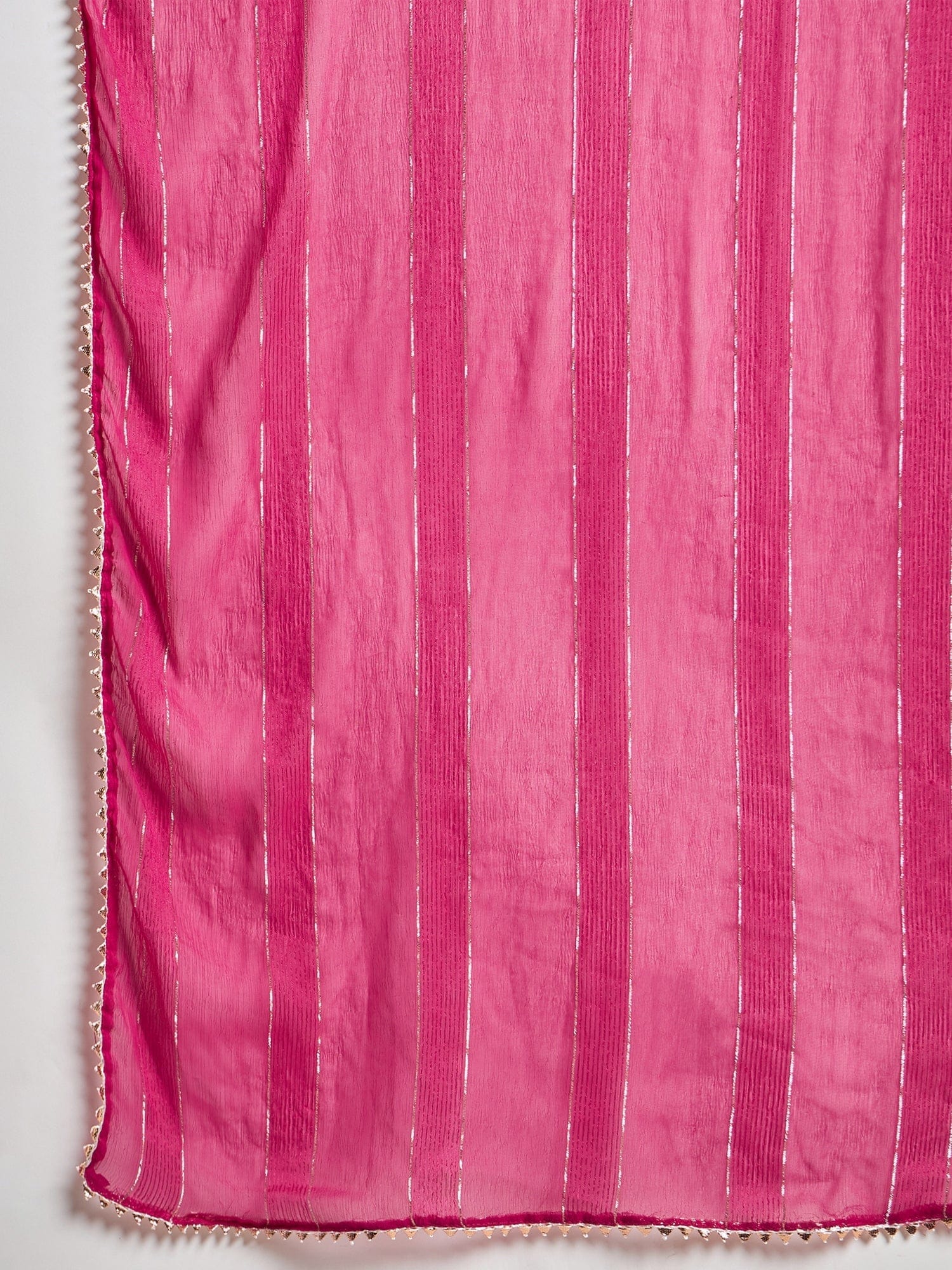 Varanga Kurta Adorned With Thread Embroidery, Teamed With Trousers And Paired With Dupatta With And Lace Detailing