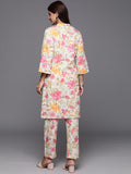 Varanga Women Off White Floral Printed Kurta With Bottom