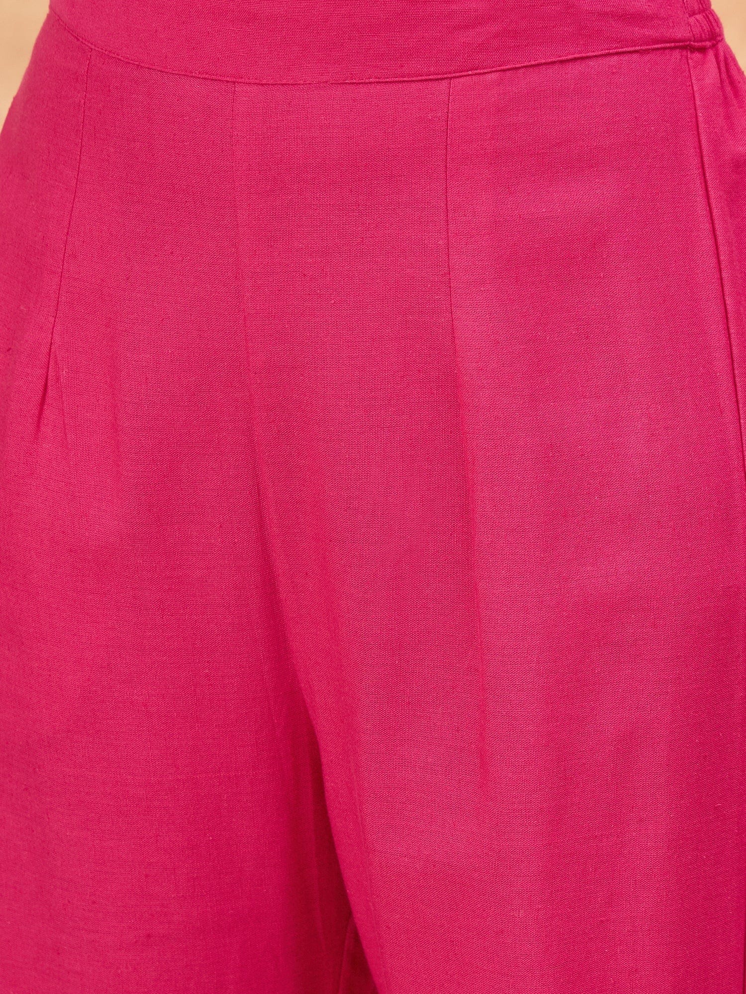 thread embroidered crop shirt with trouser