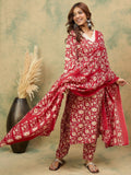 Varanga Women Floral Printed Regular Kurta with Trousers & with Dupatta