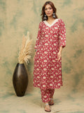 Varanga Women Floral Printed Regular Kurta with Trousers & with Dupatta