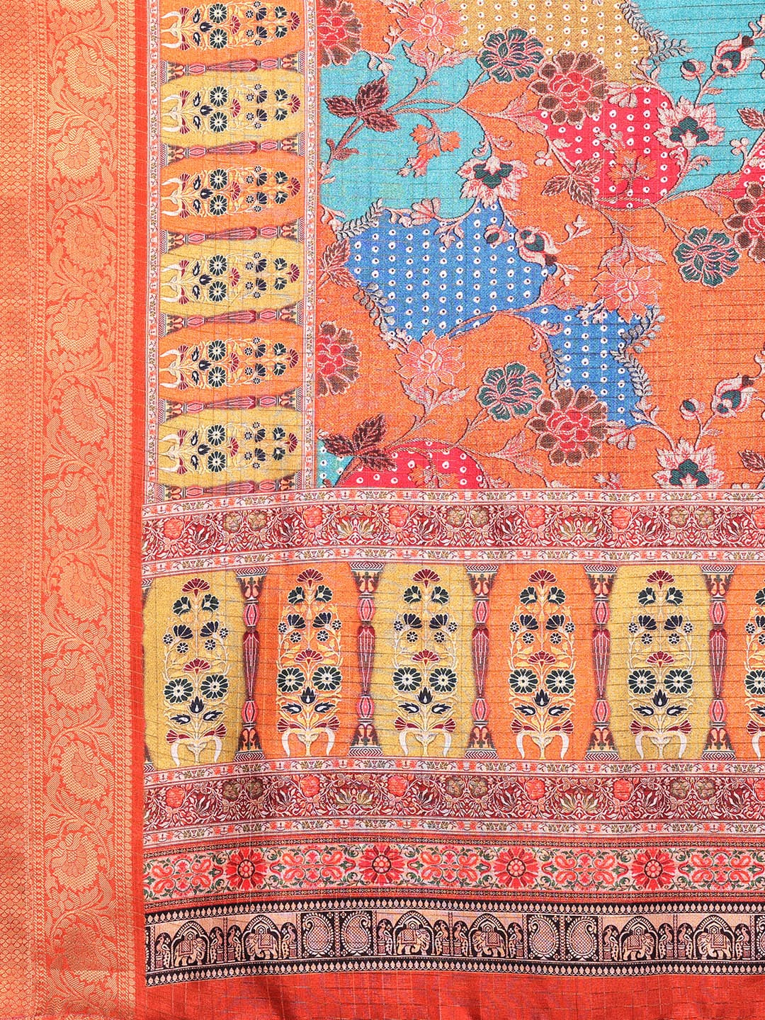 Ethnic Motifs Zari Woven Design Banarasi Saree