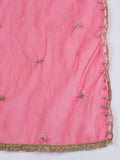 Varanga A Fuchsia Anarkali Set In Rich Vichitra Fabric With Zari Embroidery, Paired With An Embroidered Organza Dupatta.