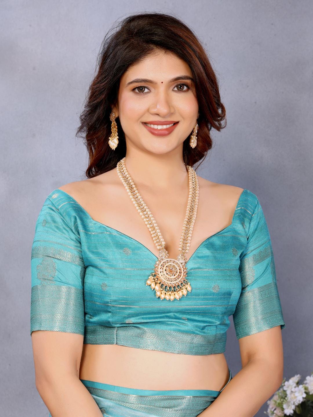 Ethnic Motifs Zari Woven Design Banarasi Saree