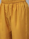 Varanga Mustard Kurta With Mutli Color Woven Yoke And Banarasi Dupatta