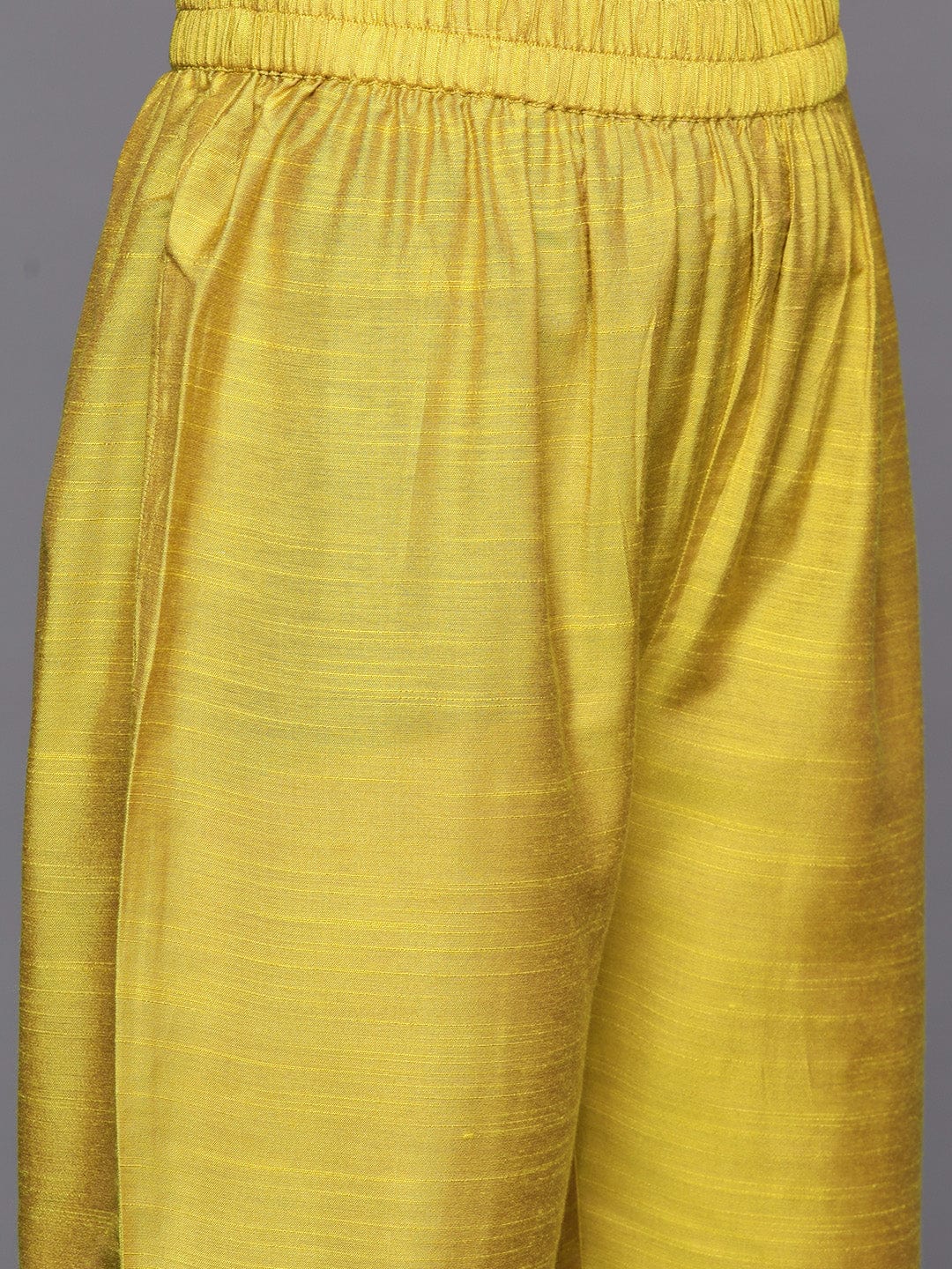 Varanga Yellow Embroidered Kurta With Tonal Bottam And Contrast Printed Dupatta