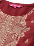 Varanga Women Maroon Ethnic Motifs Kurta with Trousers & Dupatta