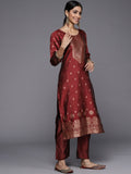 Varanga Women Maroon Ethnic Motifs Kurta with Trousers & Dupatta