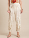 Varanga Off White And Gold Gota Lines Embellished Dhoti Pants