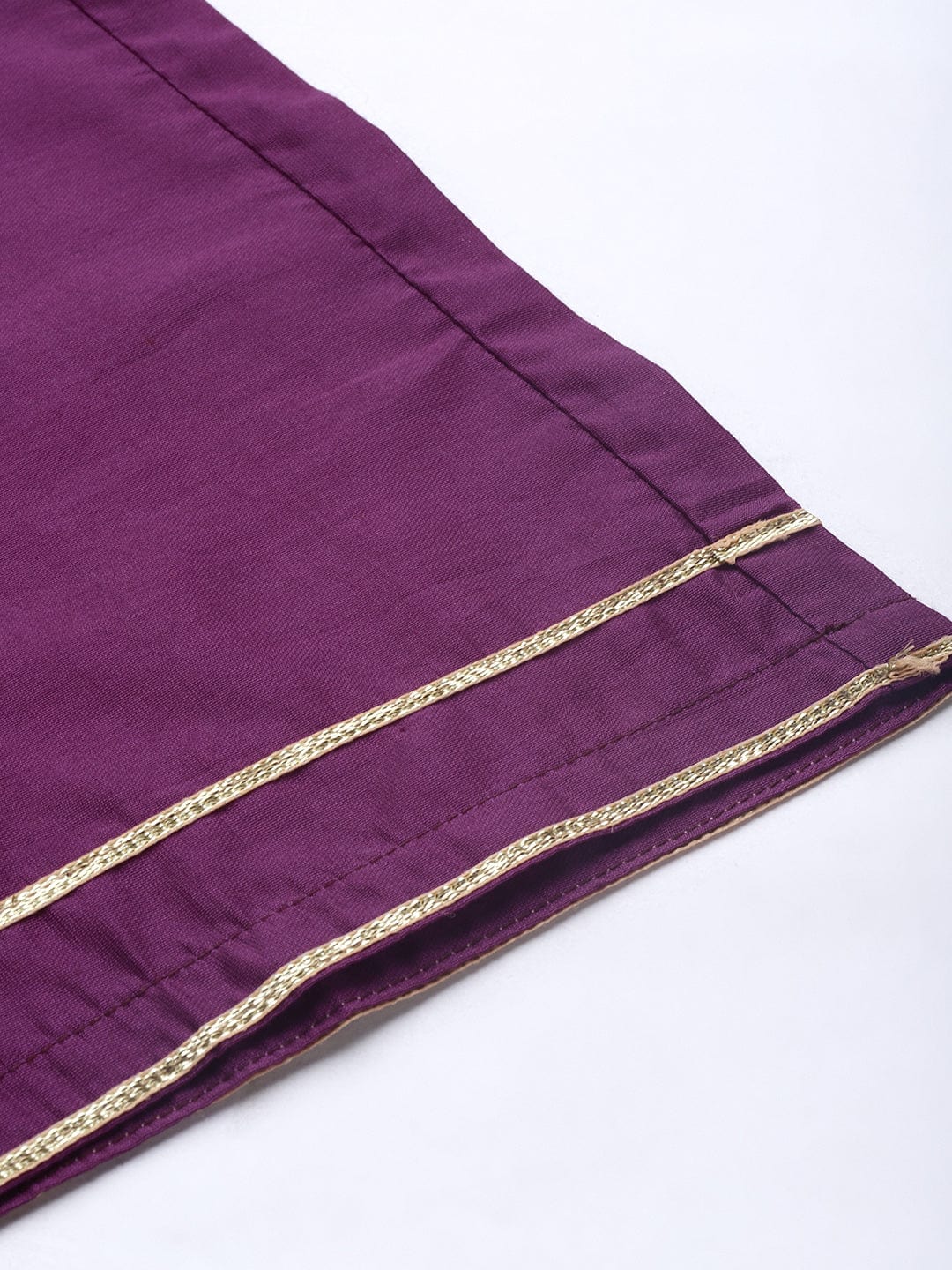 Varanga Women Purple Yoke Design Kurta with Trousers & Dupatta
