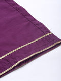 Varanga Women Purple Yoke Design Kurta with Trousers & Dupatta