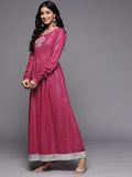 Varanga Women Fushia Emboridered Anarkali Kurta