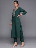 Varanga Floral Zari Embroidered Kurta With Trousers & Dupatta